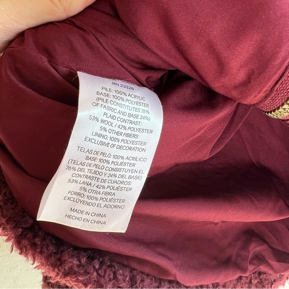 PENDLETON Red Teddy Deep Pile Sherpa Full Zip Jacket - Picture 4 of 4